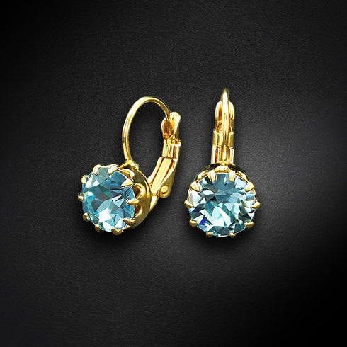 Komplekts "Spindintis Akvamarinas" su Swarovski™ kristalais